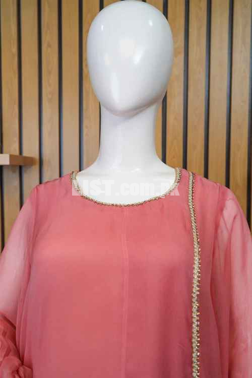 Peach Shirt - Tail Style Formal Couture | madihajahangir.com
