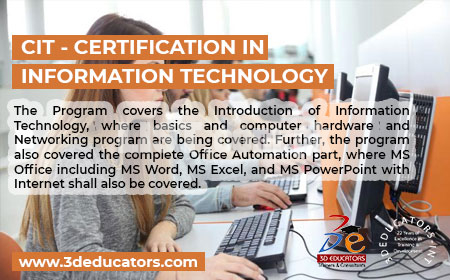 CIT - Certification In Information Technology In Pakistan Live/On