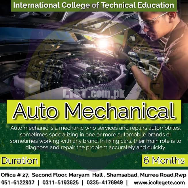 Mechanical Technology Course In  Rawalpindi Rehmanabad