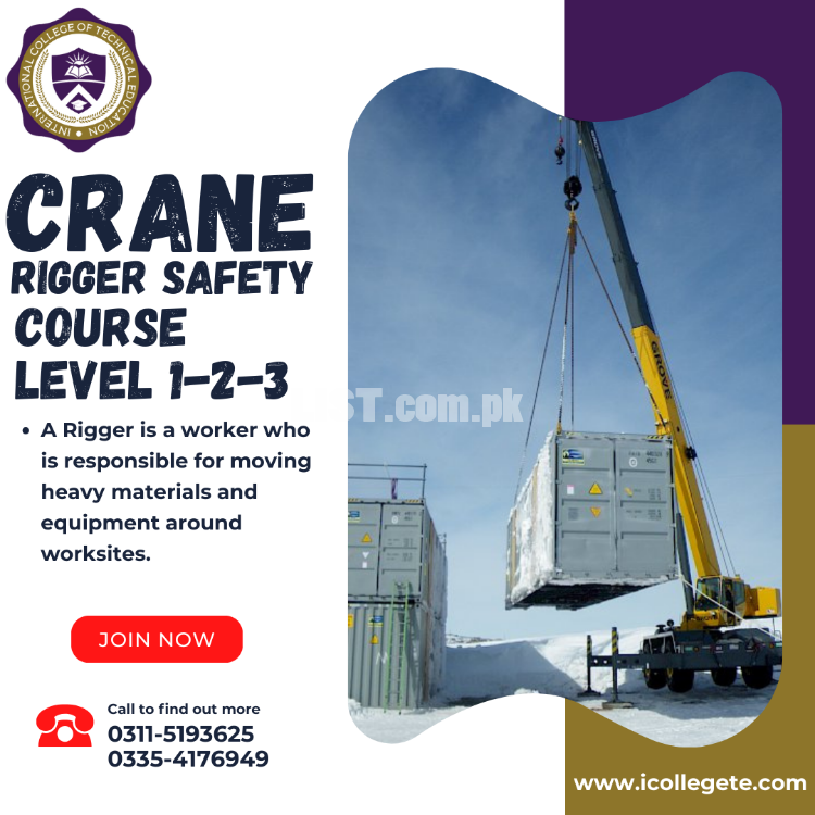 Certification Crane Rigger Safety Level 1 Course In Bannu