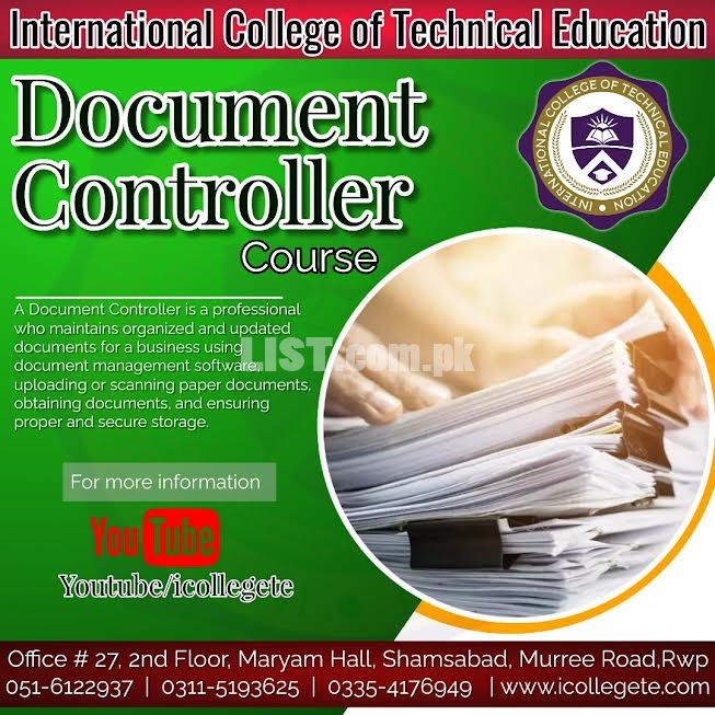 Document controller course in Rawalpindi Khanapul