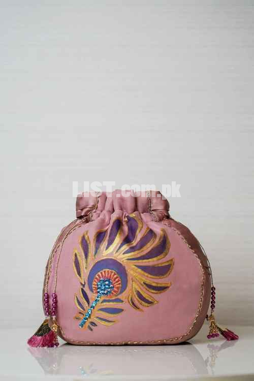 Handpainted Potli Bag - MJ by Madiha Jahangir