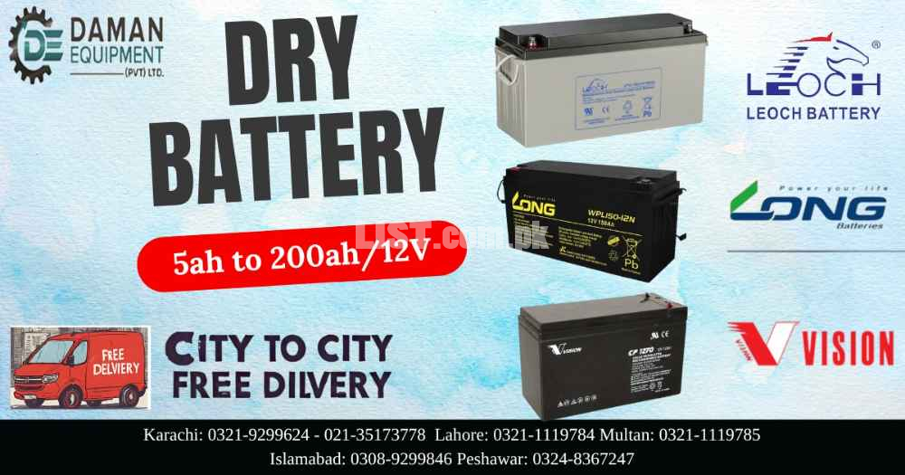 Dry Battery Brand Vision CP 12400F-X 40ah
