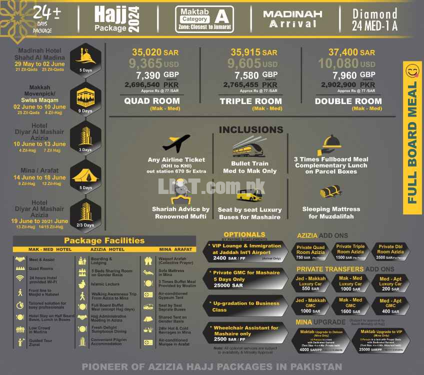 Private Hajj Package 2024 Maktab A Category 24+ Days