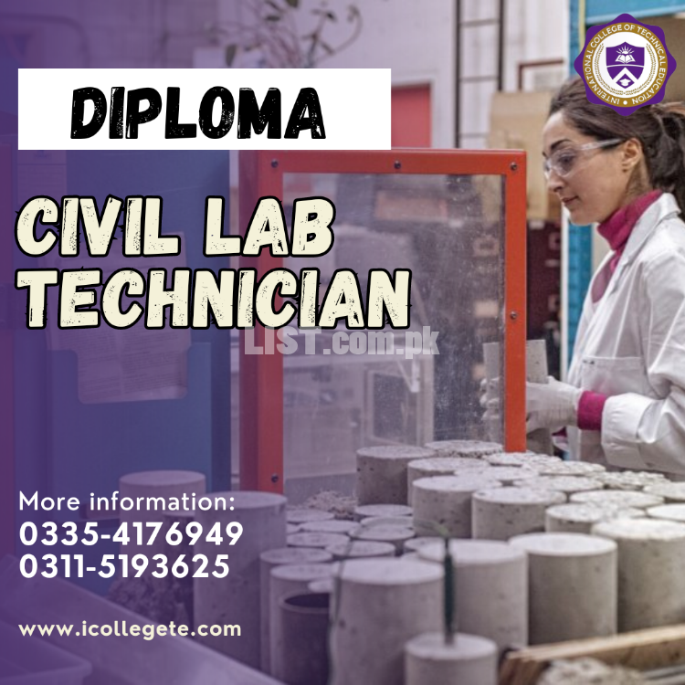 2024# Civil Lab Technician diploma course in Peshawar