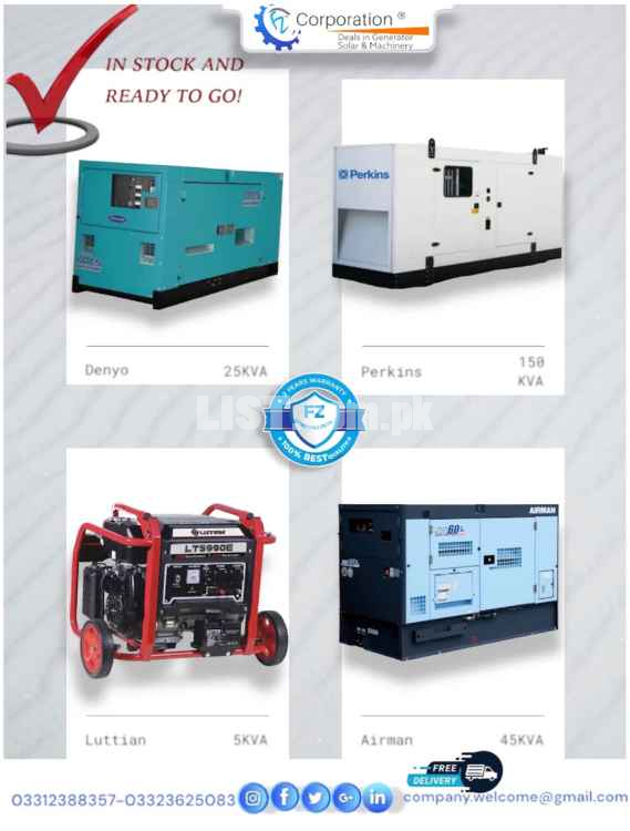 Brand New imported Diesel Gas and petrol Generators