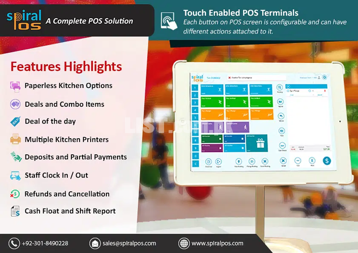 Point of Sale Software for Restaurants-Touch Based POS-Spiral POS