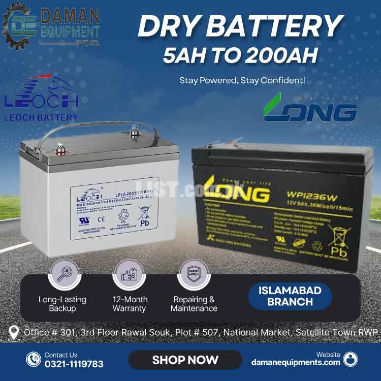 Dry and Gel Battery 18ah