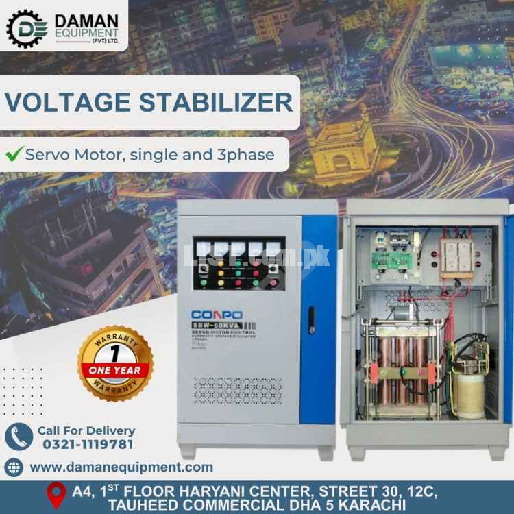 Voltage Stabilizer - Tower LCD Display Double coil 8000va