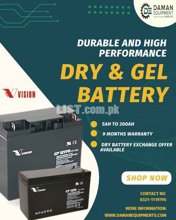 Dry Battery | Brand Vision | Capacity 65ah