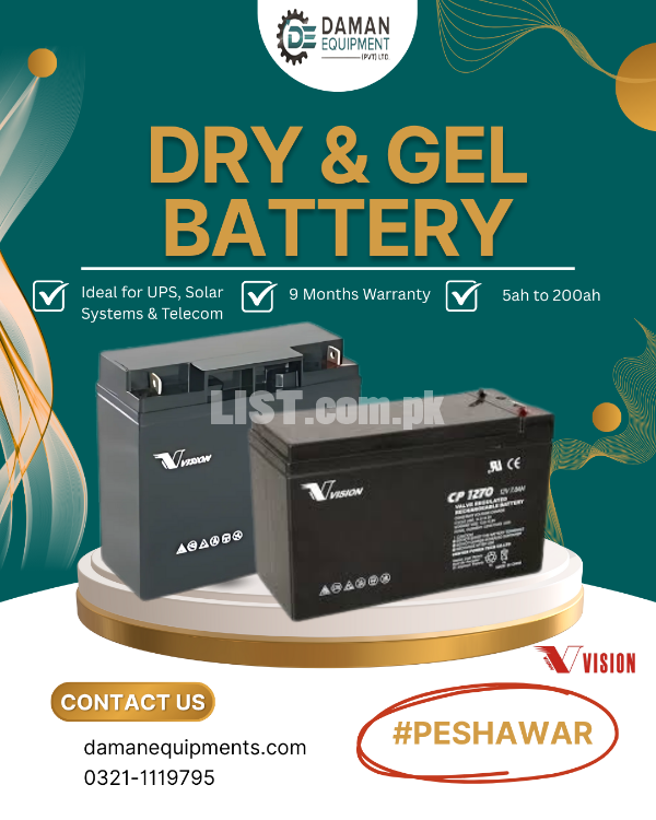 Vision Dry & Gel Batteries – Power That Lasts | 18ah