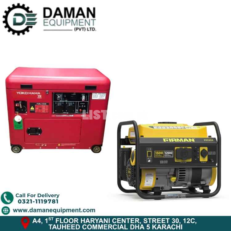 Petrol Generator with self start, Battery oil    1.5kva