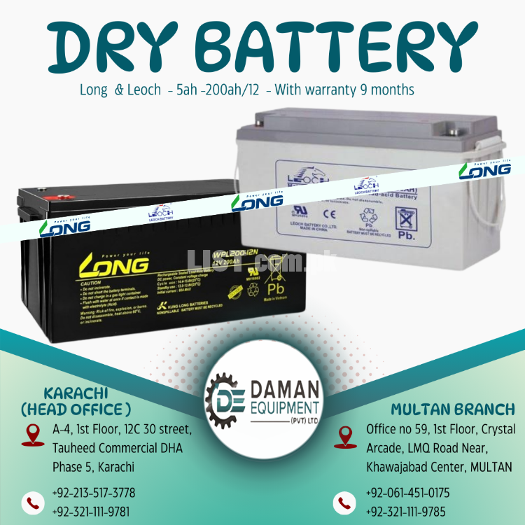 Dry Battery 65 Ah "LEOCH" Ready Stock