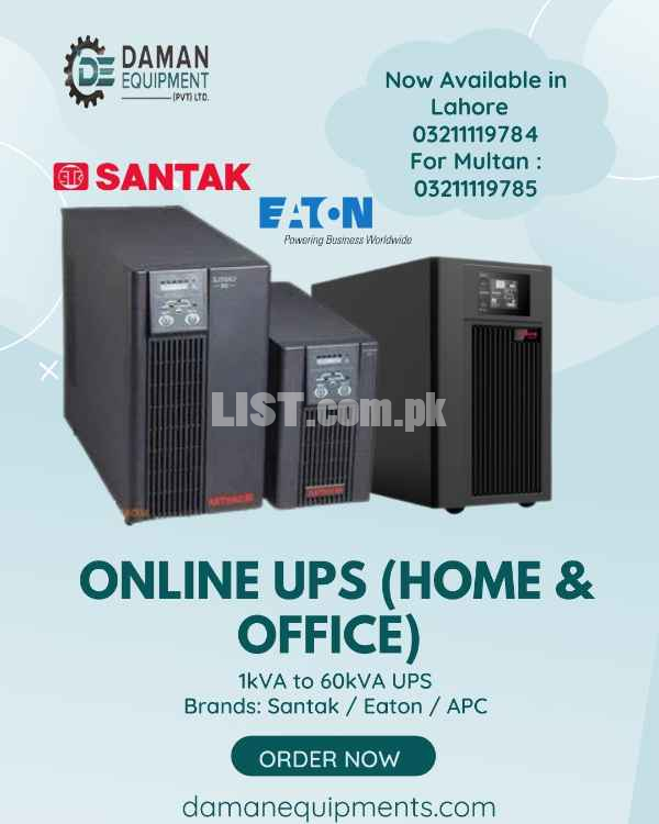 Online UPS – Santak / Eaton / APC – 1kVA to 60kVA – With Warranty