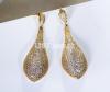 New Trendy 18k Gold Polish Big Leaf Drop Earrings