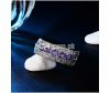 Silver Color Purple Crystal CZ Zircon Classic Design Fashion Ring