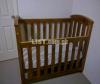 Solid wood baby cot with mattress