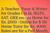 An Experienced Teacher as Tutor for Grades 1 to 12, IELTS, GRE etc.