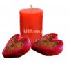 Valentine Day Beautiful Red Candles Heart Shaped Candles - Couple Set