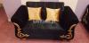 Black velvet Designer's sofa golden work