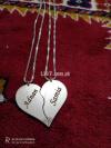 broken Heart Name lockets available with 2 separate chains Him/Her