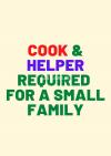 Cook & Helper Required