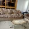 5 seater sofa set in good condition and nimaz chair and iron stand