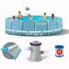 Intex 28702 (size:10ft/2.5ft) metal frame swimming pool with filter.