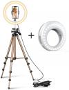 Ring Led Camera Light with Small Led Light,Tripod Stand & Flexible Pho