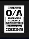 O/A Level - Accounting, Economics and Business Studies