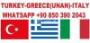 Turkey-Greece(unan)-Italy by air Dunki-denki