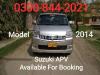 Suzuki APV model 2014 8 seater for booking & rent a car in Lahore