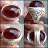 Natural Irani Aqeeq Stone With Beautiful Hand Made Chandi Ring
