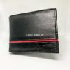 Men’s Leather Wallet (Plain Black with Contrast Red Line)