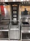 Shawarma machine trolley 4 burners , pizza oven fast food setup