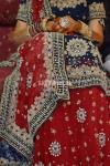 Red and blue lehnga