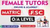 Female Home tutors & Online Tutors Teachers