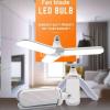 LED Foldable Fan Blade Angle Adjustable Light Bulb For Indoor Home Dec