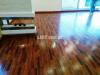 Three stip glossy laminate wood floors with different colors