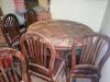 Wooden round dining table with 5 chairs
