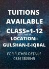 TUITIONS AVAILABLE