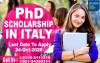 2020 PHD Scholarship In Italy