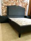 Bed with side table available for sale