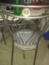 Iron dining table with 4 chair
