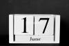 Vintage styled wooden block calendar white and black