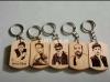 Customize your pic  logo name etc in wooden KeyChain