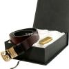 Gift Pack OF 2 Gucci Belt Ferragamo Leather Belt With Keychain Lighter