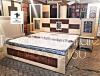 Beech and Natural Teak fancy lighting 5 piece Bed set with iron stand