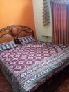 Rod iron bed with 8 inch sring mattress