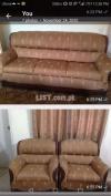 Medium Brown five seater sofa set.. Reasonable and good condition..